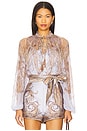 view 2 of 5 Billow Blouse in Lilac Paisley