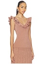 view 2 of 5 Wanderlust Metallic Frill Top in Metallic Dusty Rose