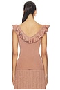 view 3 of 5 Wanderlust Metallic Frill Top in Metallic Dusty Rose