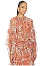 view 2 of 4 Awaken Ruffle Blouse in Cinnamon Floral