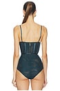 view 4 of 5 Rebellion Corset Bodysuit in Bottle Green