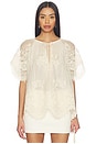 view 1 of 4 Luna Lace Flutter Blouse in Cream