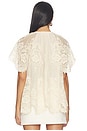 view 3 of 4 Luna Lace Flutter Blouse in Cream