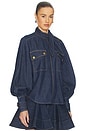 view 2 of 4 Denim Cargo Blouse in Harbour Blue