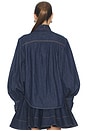 view 3 of 4 Denim Cargo Blouse in Harbour Blue