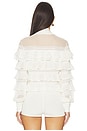 view 3 of 4 Luna Lace Frill Tie Neck Top in Ivory