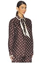 view 2 of 5 Dot Relaxed Shirt in Chocolate Dot