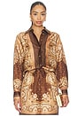 view 1 of 5 Luna Relaxed Shirt in Caramel Paisley