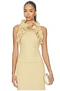 view 1 of 5 Luna Metallic Ruffle Tank in Metallic Gold