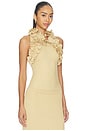 view 2 of 5 Luna Metallic Ruffle Tank in Metallic Gold
