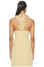 view 3 of 5 Luna Metallic Ruffle Tank in Metallic Gold