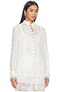 view 2 of 4 Aster Embroidered Blouse in Ivory