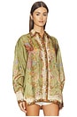 view 3 of 5 Indra Relaxed Shirt in Khaki Scarf Floral