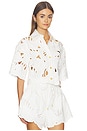 view 2 of 4 Mahon Embroidered Crop Shirt in Ivory