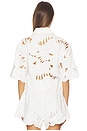 view 3 of 4 Mahon Embroidered Crop Shirt in Ivory