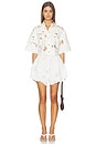 view 4 of 4 Mahon Embroidered Crop Shirt in Ivory
