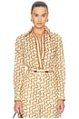 view 1 of 5 Fitted Shirt in Cream Ribbon