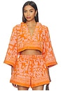 view 1 of 5 Solstice Towelling Top in Orange Pink