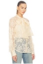 view 2 of 5 Valiant Lace Pussybow Blouse in Sand
