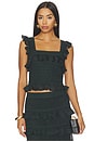 view 1 of 4 Valiant Frill Cami in Metallic Bottle Green