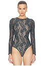 view 2 of 6 Lace Bodysuit in Bottle Green