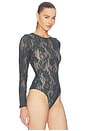 view 3 of 6 Lace Bodysuit in Bottle Green