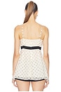 view 3 of 5 Pleated Frill Cami Top in Cream Dot
