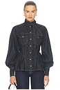 view 1 of 4 Denim Fitted Shirt in Onyx Blue