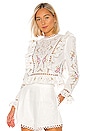view 1 of 4 Allia Cross Stitch Flared Top in Ivory