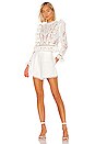 view 4 of 4 Allia Cross Stitch Flared Top in Ivory