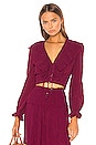 view 1 of 4 Suraya Frill Blouse in Burgundy