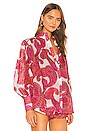 view 2 of 4 Peggy Billow Blouse in Magenta Ivory Paisley