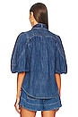 view 3 of 4 Tiggy Lantern Sleeve Top in Brilliant Blue
