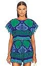 view 1 of 4 Tiggy Terry Crop Top in Blue & Green