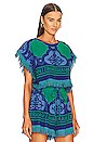 view 2 of 4 Tiggy Terry Crop Top in Blue & Green