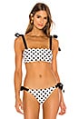 view 1 of 4 Separates Sculpt Tie Bandeau in Ivory & Black Dot
