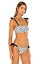 view 2 of 4 Separates Sculpt Tie Bandeau in Ivory & Black Dot