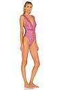 view 2 of 3 Teddy Buckle Plunge One Piece in Pink Leopard