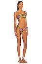 view 2 of 3 Tropicana Asymmetrical Bikini Set in Khaki Floral