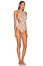 view 2 of 3 Cut Out Placement One Piece in Leopard