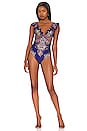 view 1 of 3 Ruffle One Piece in Indigo Paisley