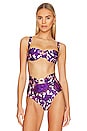 view 2 of 5 Tiggy Balconette Bikini Top in Lilac & Pink Paisley