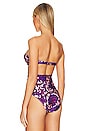 view 4 of 5 Tiggy Balconette Bikini Top in Lilac & Pink Paisley