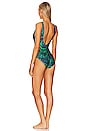 view 3 of 3 MAILLOT DE BAIN 1 PIÈCE TIGGY PLUNGE CIRCLE LINK in Navy & Green Paisley