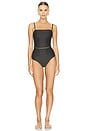 view 2 of 5 MAILLOT DE BAIN 1 PIÈCE WAVERLY BANDEAU CHAIN in Black & Gold