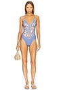 view 1 of 3 Ottie Button Pluge One Piece in Blue Floral