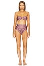 view 5 of 5 Ottie Balconette Bra Bikini Top in Coral Paisley