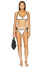 view 1 of 3 Halliday Knit Scoop Bikini Set in Ivory & Black