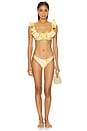 view 1 of 3 Golden Frill Neck Bikini in Pink & Gold Flora
