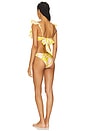 view 3 of 3 Golden Frill Neck Bikini in Pink & Gold Flora